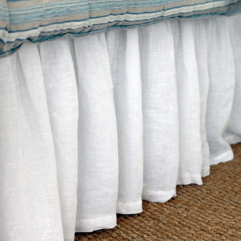 Gathered Linen Bed Skirt (color + size options