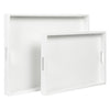 white faux leather trays