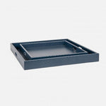 navy faux leather square trays