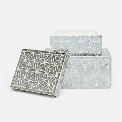 mirrored boxes rectangle two sizes light blue