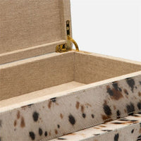 hair on hide nesting box set black brown rectangle