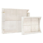white hair-on-hide trays