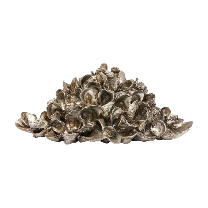 pewter oyster shell pile sculpture