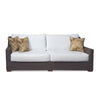 two cushion sofa white loose cushions Kubu weave all-weather wicker brown Padma's Plantation