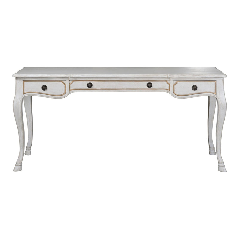 white + gold accent desk beveled legs
