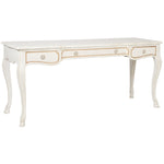 white + gold accent desk beveled legs