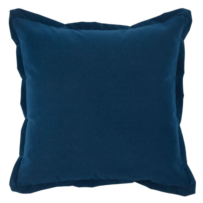 square navy blue outdoor velvet pillow