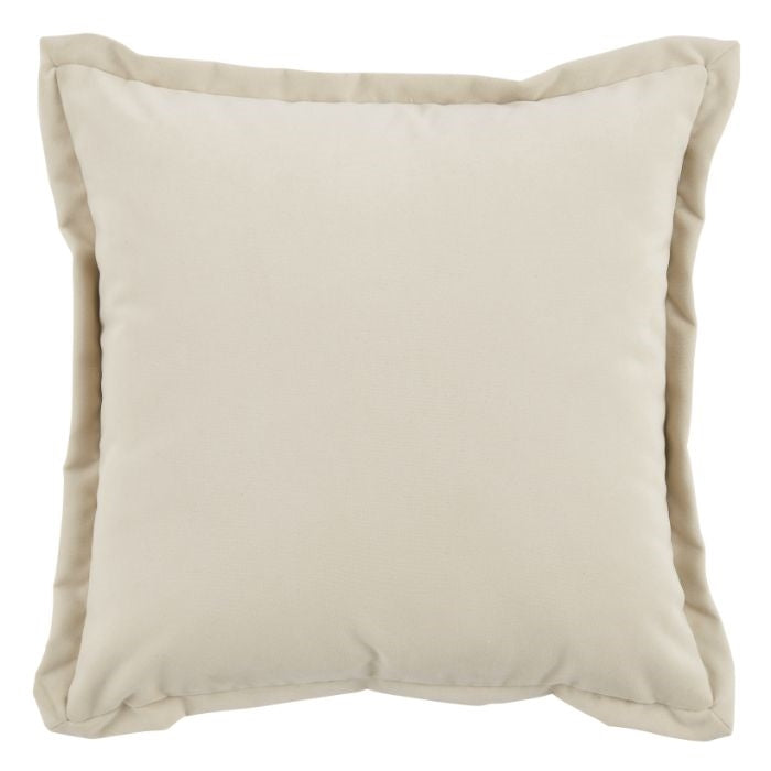 square sand beige outdoor velvet pillow