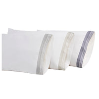 white fog gray embroidered borders sheet set