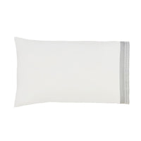 white fog gray embroidered borders sheet set