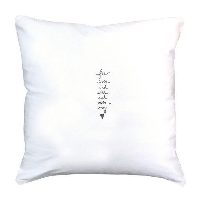 linen square pillow forever my heart