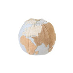 round floor pouf cotton beige light blue earth