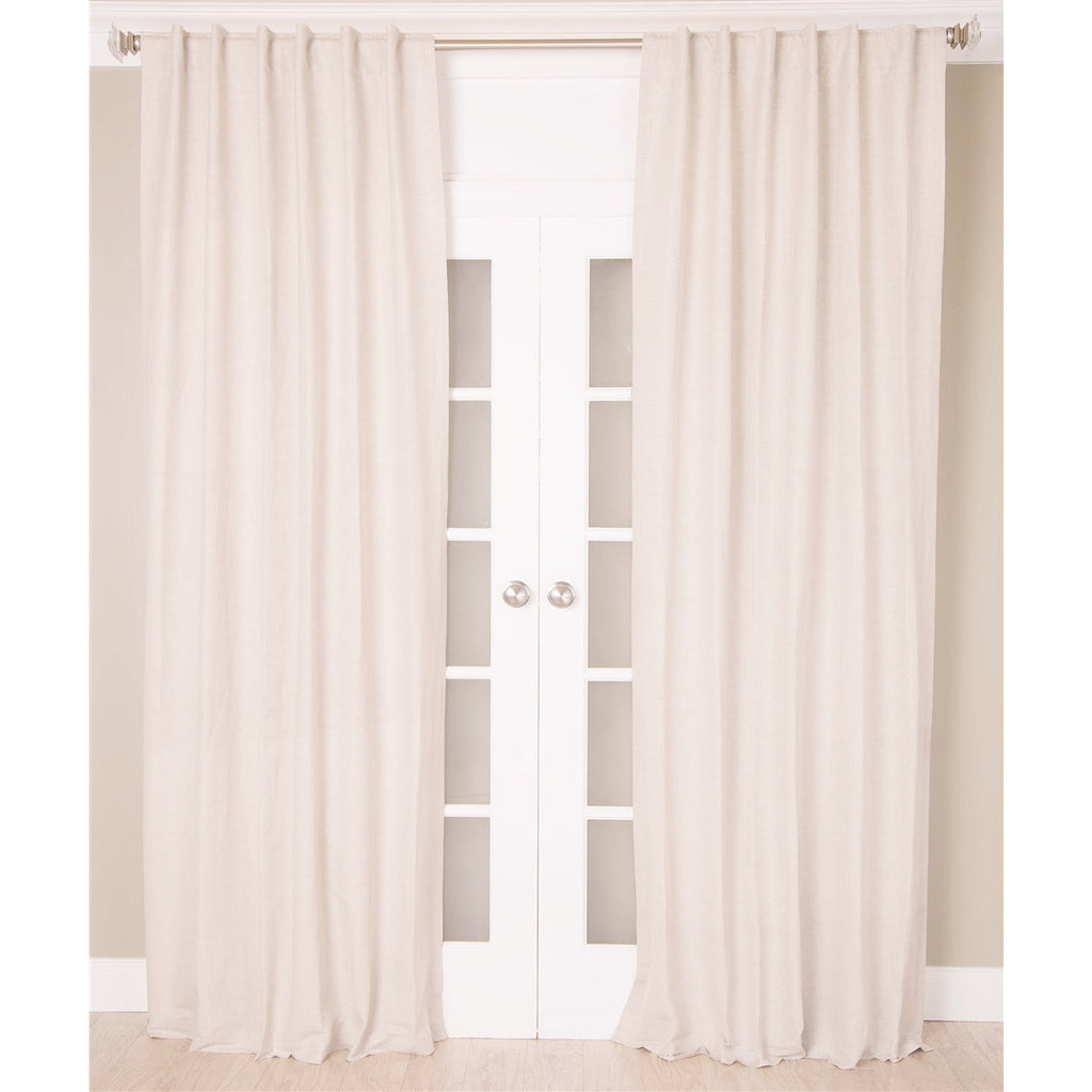 India's Heritage curtain panel drapery white cotton linen grommets