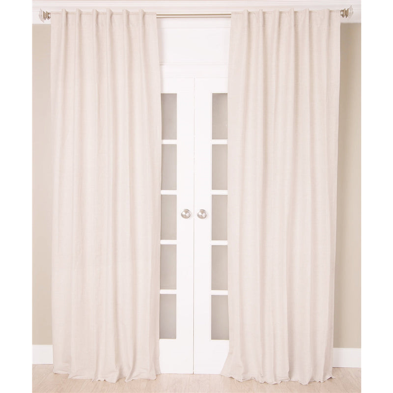India's Heritage curtain panel drapery white cotton linen grommets