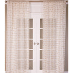 India's Heritage drapery curtain window treatment linen white natural jute knots horizontal rows rod pocket back tabs unlined