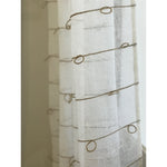 India's Heritage drapery curtain window treatment linen white natural jute knots horizontal rows rod pocket back tabs unlined