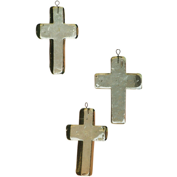 Glass Cross Christmas Ornaments Set (4) - Unique Holiday Dï¿½cor