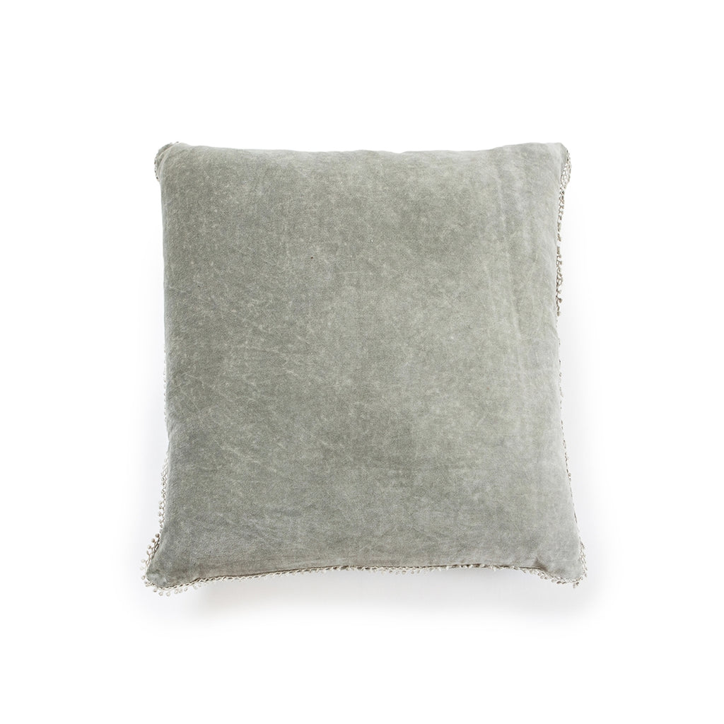 Luxury Designer Sugarboo & Co. Elephant Velvet Pillow Pom Pom Trim
