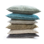 velvet pillow pom pom gray