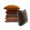 mauve velvet pillow pom poms square