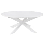 round dining table four leg pearl white oak