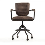 Swivel Arm Chair - Petra Desk - Leather + Iron