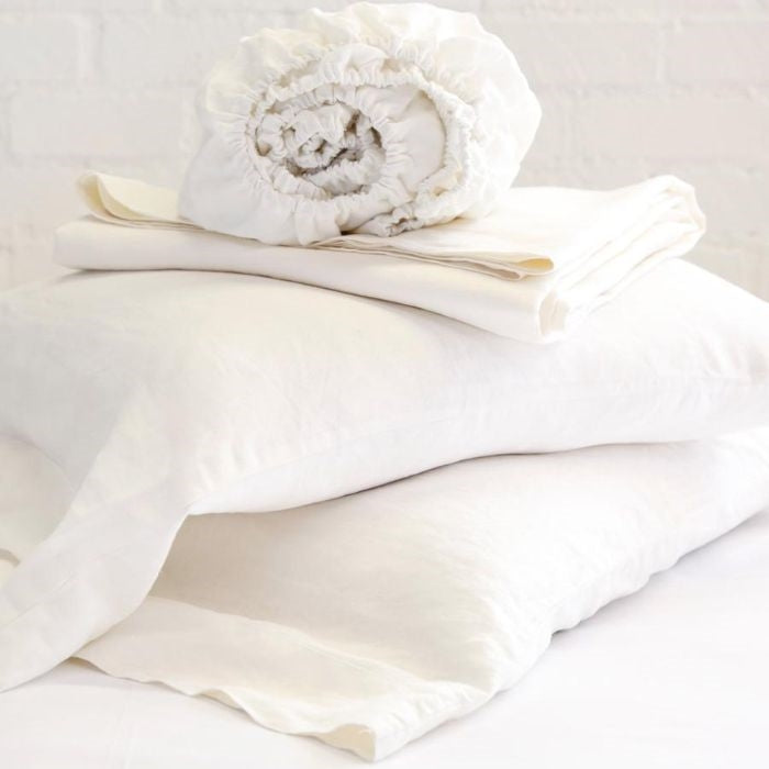 cream linen sheet pillow cases twin queen Cal. king