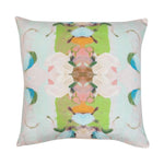 watercolor throw pillow green white floral
