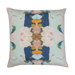 watercolor throw pillow white navy floral