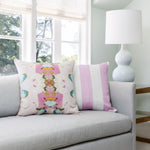 watercolor throw pillow pink white floral