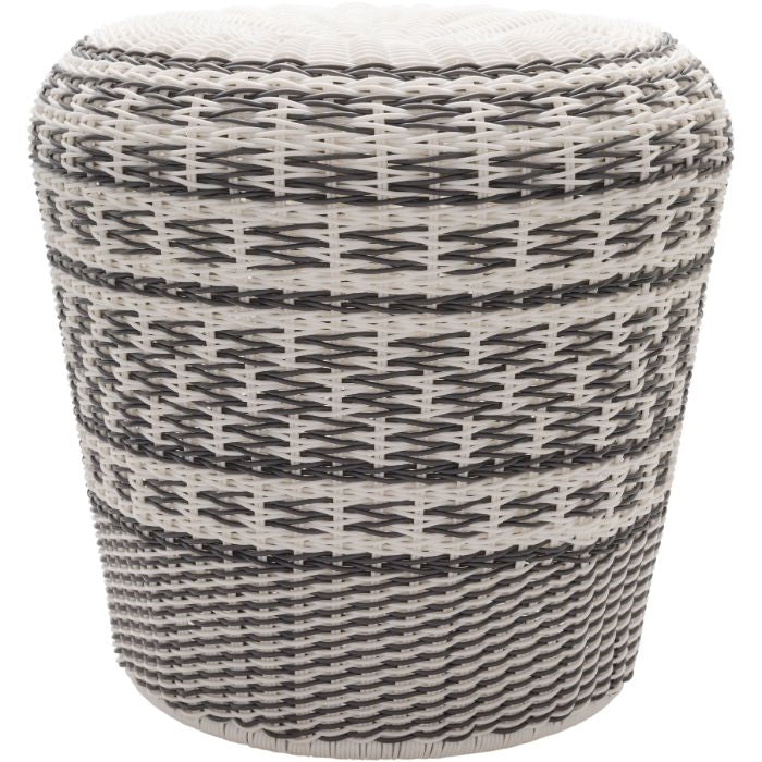 metal weave white gray garden stool charcoal