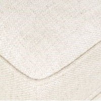mahogany cushioned arm chair shell white fabric brass casters