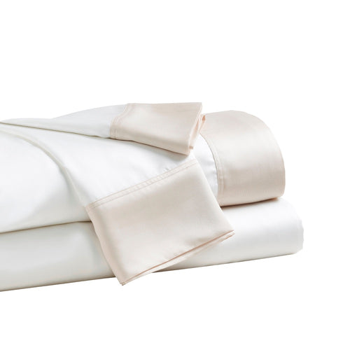 white beige sheet set queen king Cal shams