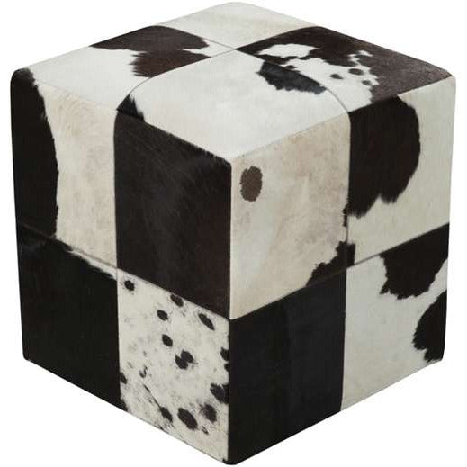 Cowhide Patched Leather Cube