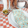 cotton napkins watercolor teal coral