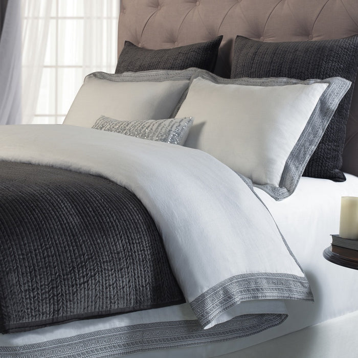 Luxurious grey and white bed set