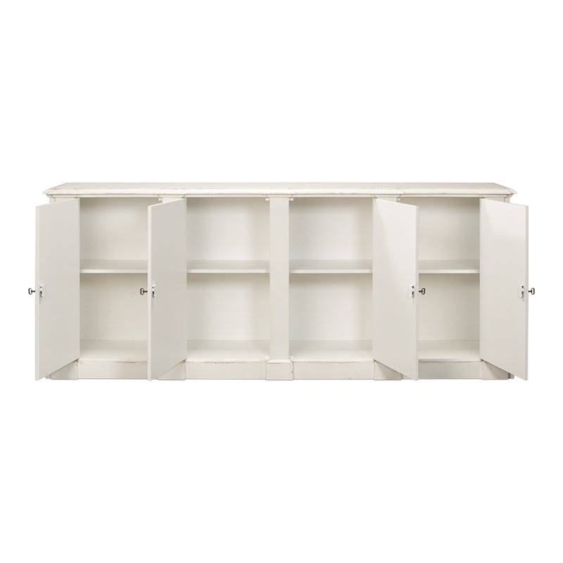 Sideboard - Crested Wall Cabinet - White Finish