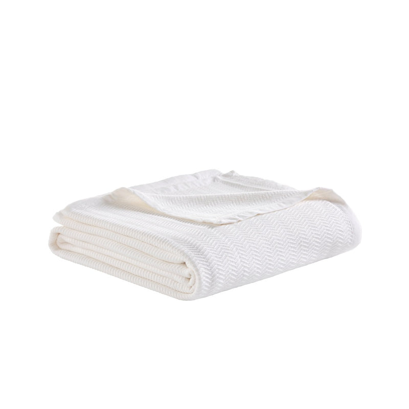 off-white textured throw blanket cotton 