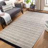 black beige stripe area rug wool