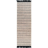 black beige stripe runner rug wool