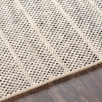 black beige stripe runner rug wool