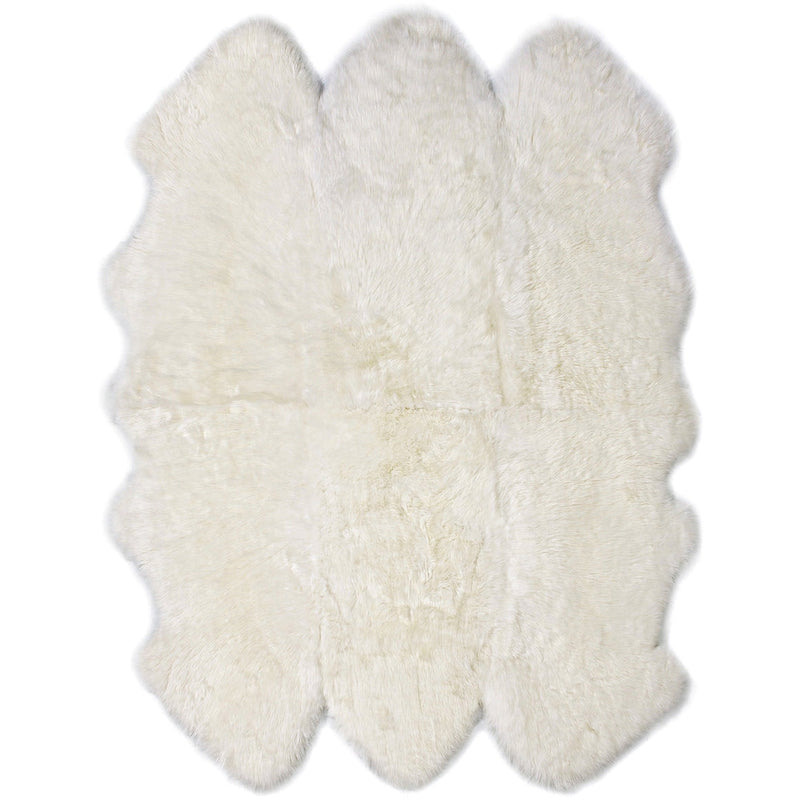 Sheepskin Pelted Rug - Natural Longwool Ivory (size options)
