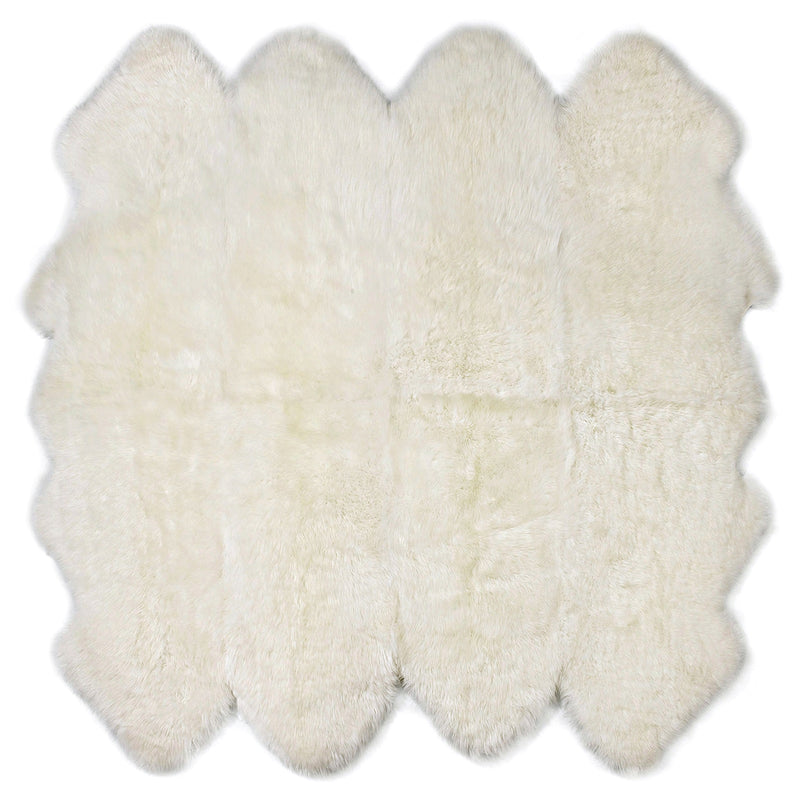 Sheepskin Pelted Rug - Natural Longwool Ivory (size options)