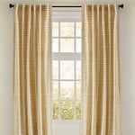 cotton linen striped designer drapes gold