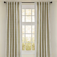 cotton linen striped designer drapes taupe