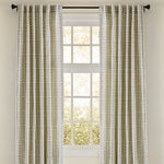 cotton linen striped designer drapes taupe