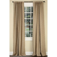 Emdee International drapery curtain panel window treatment cotton boucle texture woven lined 3" rod pocket hidden tabs ready-made flax tan natural