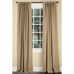Emdee International drapery curtain panel window treatment cotton boucle texture woven lined 3" rod pocket hidden tabs ready-made flax tan natural