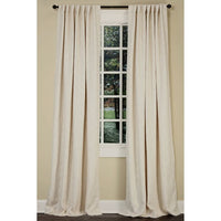 Emdee International drapery curtain panel window treatment cotton boucle texture woven lined 3" rod pocket hidden tabs ready-made ivory off-white