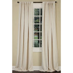 Emdee International drapery curtain panel window treatment cotton boucle texture woven lined 3" rod pocket hidden tabs ready-made ivory off-white
